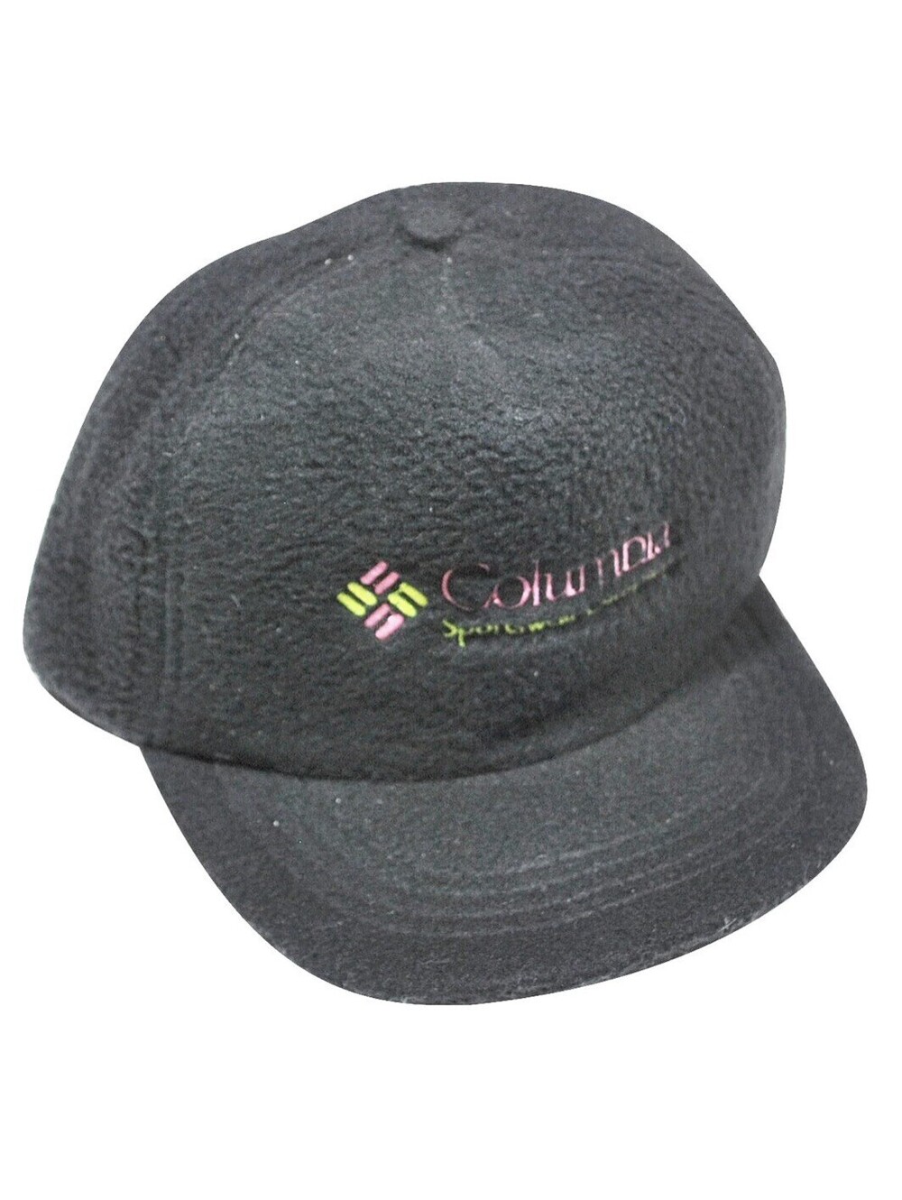 Vintage Columbia Sportswear Fleece 90s Black Snapback Cap Hat